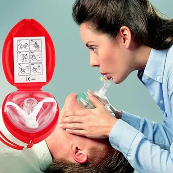 Auto-Rettungs-CPR-Maske, Notfall-Erste-Hilfe-Masken mit Einwegventil, CPR-Gesichtsschutz, Überlebensmaske