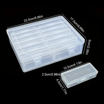 6/12 verstellbare rechteckige Aufbewahrungsboxen, geeignet zum Basteln, Perlen, Schmuck mit Trennwänden