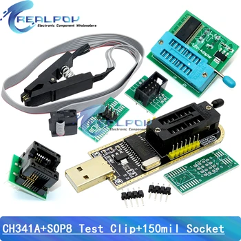 CH341A Programmieradapter + SOIC8-Adapter + SOP8-Clip mit Kabel + 1,8 V-Adapter CH341A EEPROM Flash BIOS