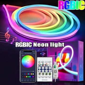 5V RGB+IC Neon-Lichtstreifen 1M 2M 3M 5M 10M USB Wasserdichte Flexible LED-Lichtstreifen