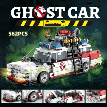 Mini Geisterrennwagen Bausteine 562 Teile MOC Retro-Krankenwagen DIY Montage-Spielzeug für Erwachsene