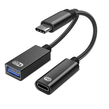 USB-C OTG Adapterkabel: Dual-Funktions-Typ-C-zu-USB-A-Konverter mit Unterstützung für Power Delivery (PD)