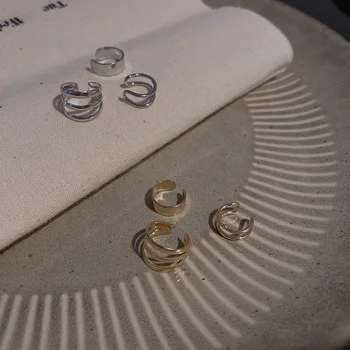 Silber Farbe Blätter Clip Ohrringe für Frauen Männer Kreative Einfache C Ohr Manschette Nicht-Piercing Ohr Ohr