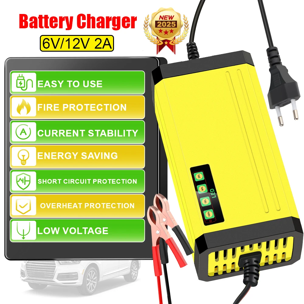 12V 2A Autobatterie-Ladegerät EU-Stecker Tester Automatisches – Bild 3