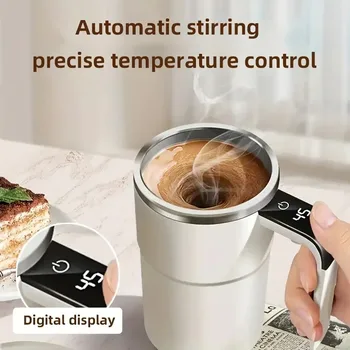 380ML Elektrische Kaffee Selbst Mischen Becher IP67 Wasserdichte Kaffee Rühren Becher USB Lade Digital Display