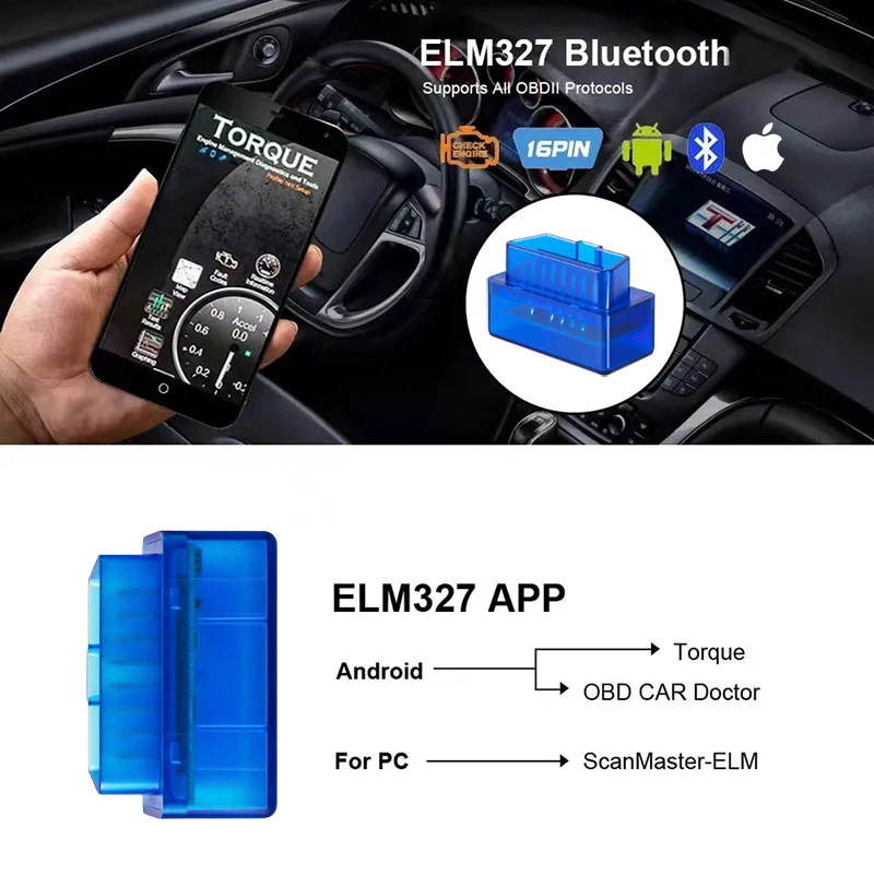Mini elm327 v2.0 obd2 scanner code leser bluetooth auto – Bild 3