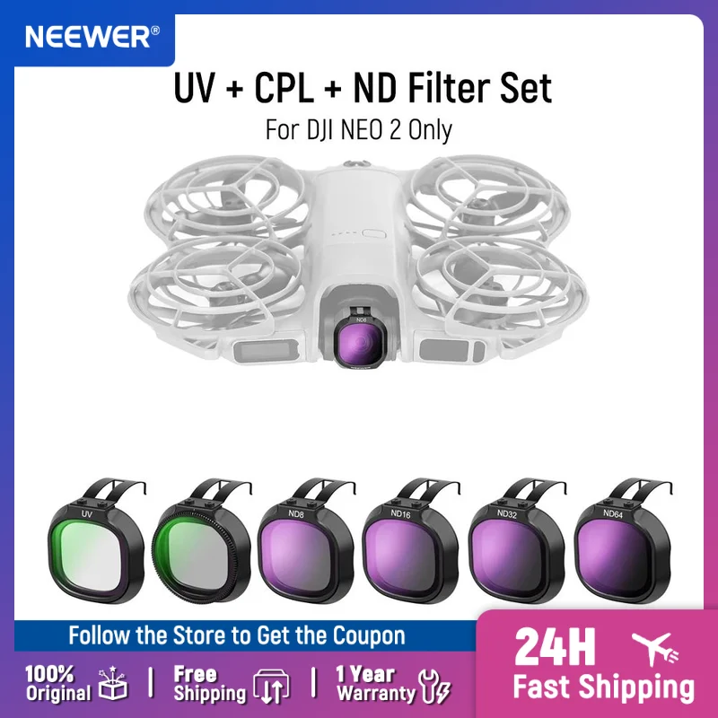 NEEWER UV + CPL + ND Filterset, Neutraldichte (ND8/16/32/64)
