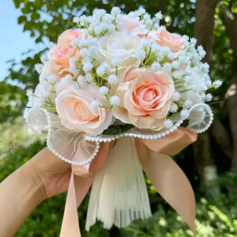 Hochzeitssträuße für die Braut Babysbreath Rose – Bild 4