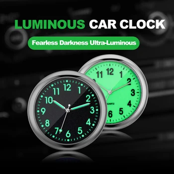 Auto Uhr Leuchtende Autos Interne Stick-On Mini Digital Uhr Mechanik Quarz Uhren Auto Ornament Auto Zubehör