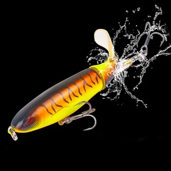 10 cm/14 cm Topwater Angelköder Whopper Popper Künstlicher Köder Harter Plopper Weicher rotierender Schwanz