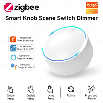 Tuya ZigBee Smart Knob Schalter DIY Drahtlose Szene Taste Drehbare Dimmer Schalter Haushaltsgeräte