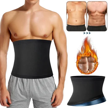 Herren Bauch Reduzierer Sauna Body Shaper Fitness Schweiß Trimmer Gürtel Taille Trainer Bauch Abnehmen