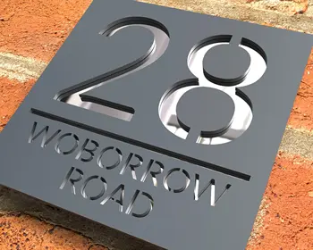 Personalisierte benutzerdefinierte Acryl moderne Hausnummern Schild Tür Adresse Straße 3D Buchstaben Nummer