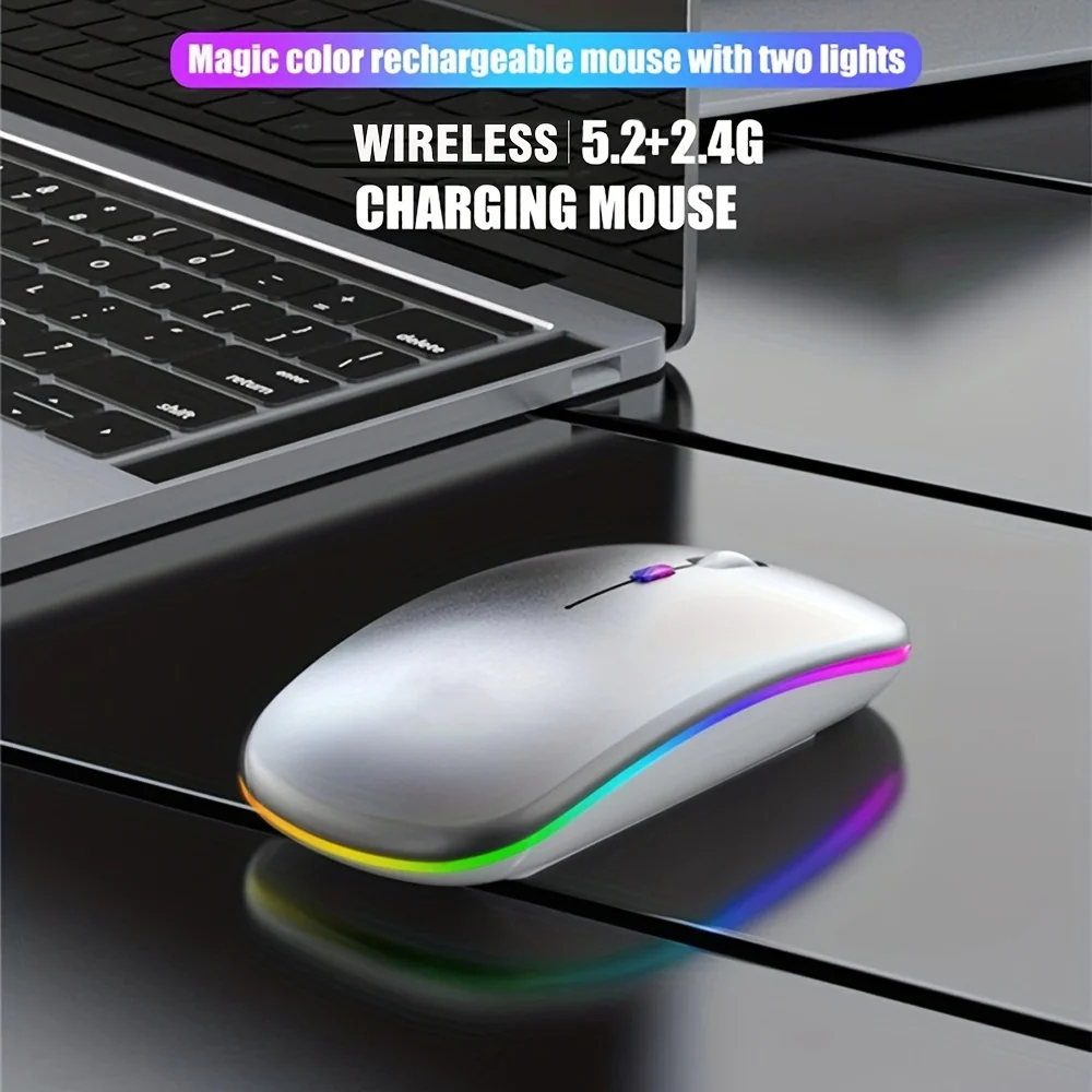 Drahtlose Maus 2,4 GHz Bluetooth Wiederaufladbare Maus Leise – Bild 2