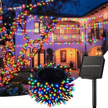 Solar-LED-Lichterkette für den Außenbereich, Garten-Lichterkette, 8 Modi, Beleuchtung, Solar-Campinglampe