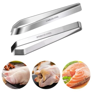 430 Edelstahl Fisch Knochen Pinzette Zange Clip Puller Remover Zange Fisch Knochen Zupfen Clamp Küche Gadgets
