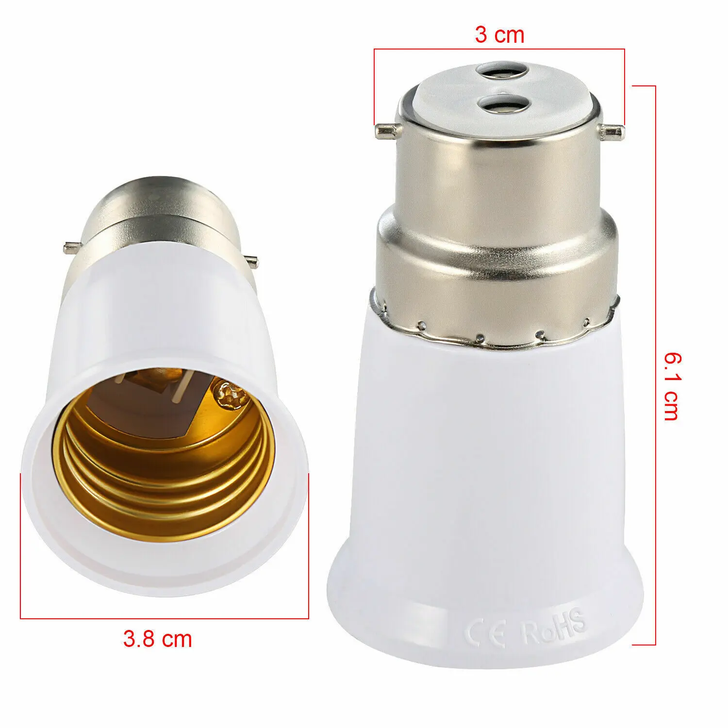 B22 zu E27 Glühbirne Adapter B22 Zu Edison Schraube E27 Lampe – Bild 6