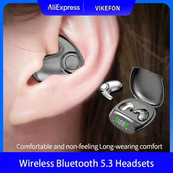 Wasserdichte kabellose Bluetooth 5.3-Headsets, Mini-Headset, schmerzloser Anruf, Geräuschunterdrückung, dünne