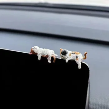 Auto Landschaft Katze Ornamente Niedliche Cartoon Katze Ornament Auto Mittelkonsole Navigator Bildschirm