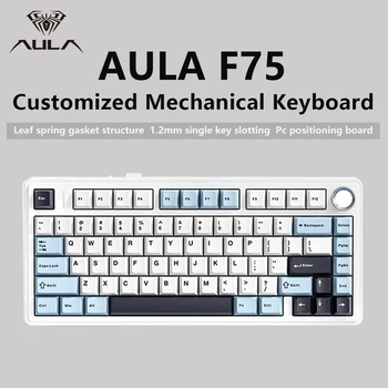 Aula f75 2,4g drahtlose/Bluetooth/kabel gebundene Gaming mechanische Tastatur RGB angepasst Layout OEM Profil