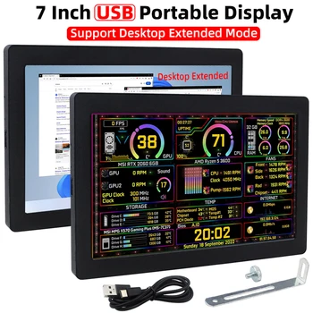 7-Zoll-Typ-C-Szenbildschirm 1024 * 600 IPS LCD-Unterstützung Desktop Erweiterter Modus Hardware Info AIDA64