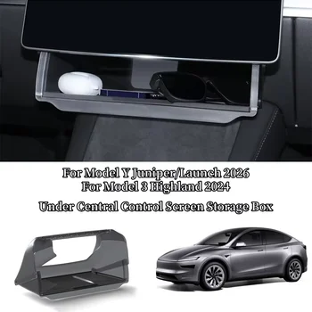 Mittelkonsolen-Bildschirm unter der Aufbewahrungsbox für Tesla Model 3/Y Juniper/Launch 2026, versteckter
