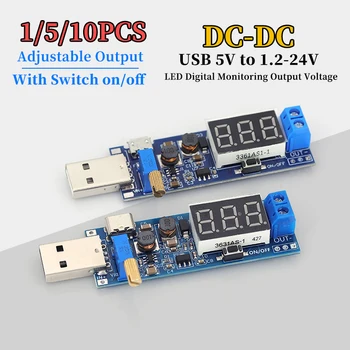 Boost Buck Converter USB Step UP/Down Netzteil Modul DC-DC 5V zu DC1,2V-24V Einstellbare Ausgang