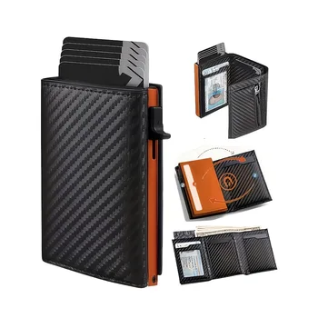 Automatische Pop-Up-Geldbörse mit RFID-Blockierung, mehrfarbig, schlankes Aluminium-Metall-Ejektor-Etui