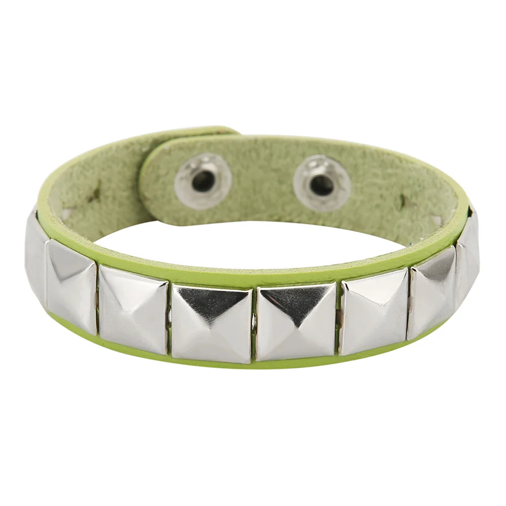 Neues einreihiges Punkrock-Armband mit Nieten, quadratisches – Bild 5