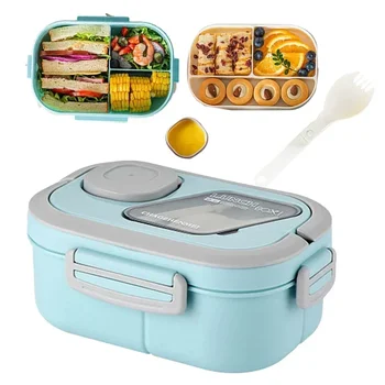 Tragbare Lunchbox-Fach, Weizenstroh, Bento-Tragegriff-Box, wiederverwendbare Geschirrbehälter, Mahlzeit