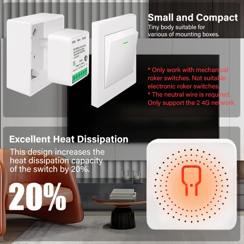 Tuya Zigbee 3.0 Smart Switch 16A Mini-Modul DIY – Bild 2