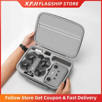 XFJI Reise-Organizer-Tasche für DJI NEO 2, Drohnenzubehör, Hartschale aus PU-Leder, passend