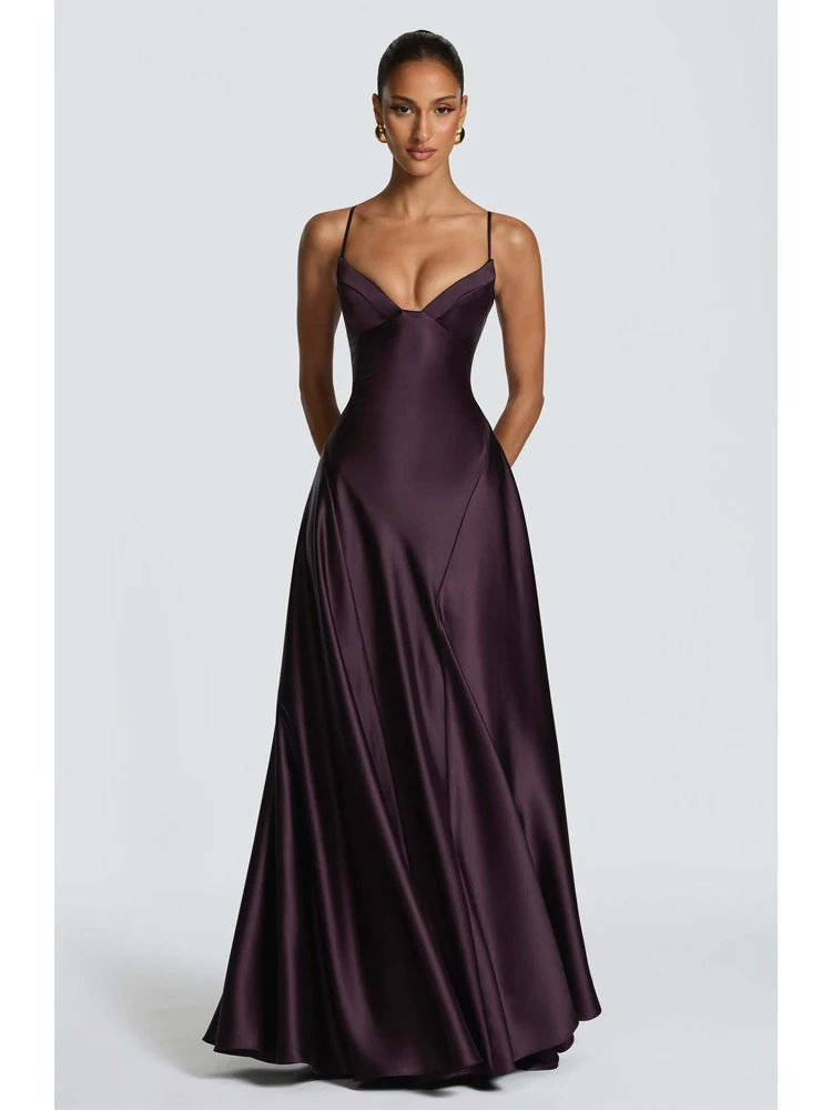 Damen Grünes Gerafftes Elegantes Satin-Maxikleid Meerjungfrau – Bild 6