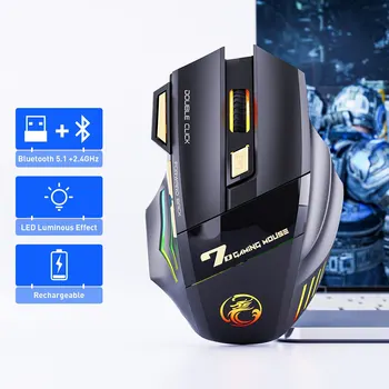 Drahtlose Gaming-Maus USB Imice GW-X7 3200dpi Dual-Modus wiederauf ladbare 7 Tasten 2,4 ghz Silent Maus