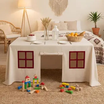 Große Tischdecke für Spielzimmer, Kinderschreibtisch, Schloss-Abdeckung, Tischdecke, Zelt, geeignet