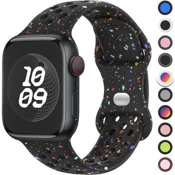 Sportarmband für Apple Watch Band 44 mm 45 mm 46 mm 49 mm/38 mm 40 41 mm Farbige Partikel Gummiband IWatch