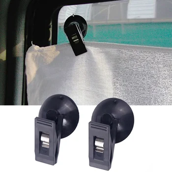 1 paar Auto Innen Fenster Clip Halterung Schwarz Saug Kappe Clip Kunststoff Sucker Abnehmbare Halter