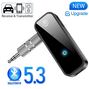Bluetooth 5.3 Sender Empfänger 2 in 1 Wireless Adapter 3,5 mm Audio AUX Adapter für Car Audio Musik Aux