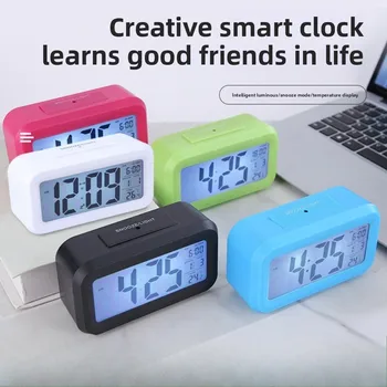 Digitale LED-Uhr für den Haushalt, Batteriebetriebener Multifunktions-Wecker, Schreibtisch-Deko für das