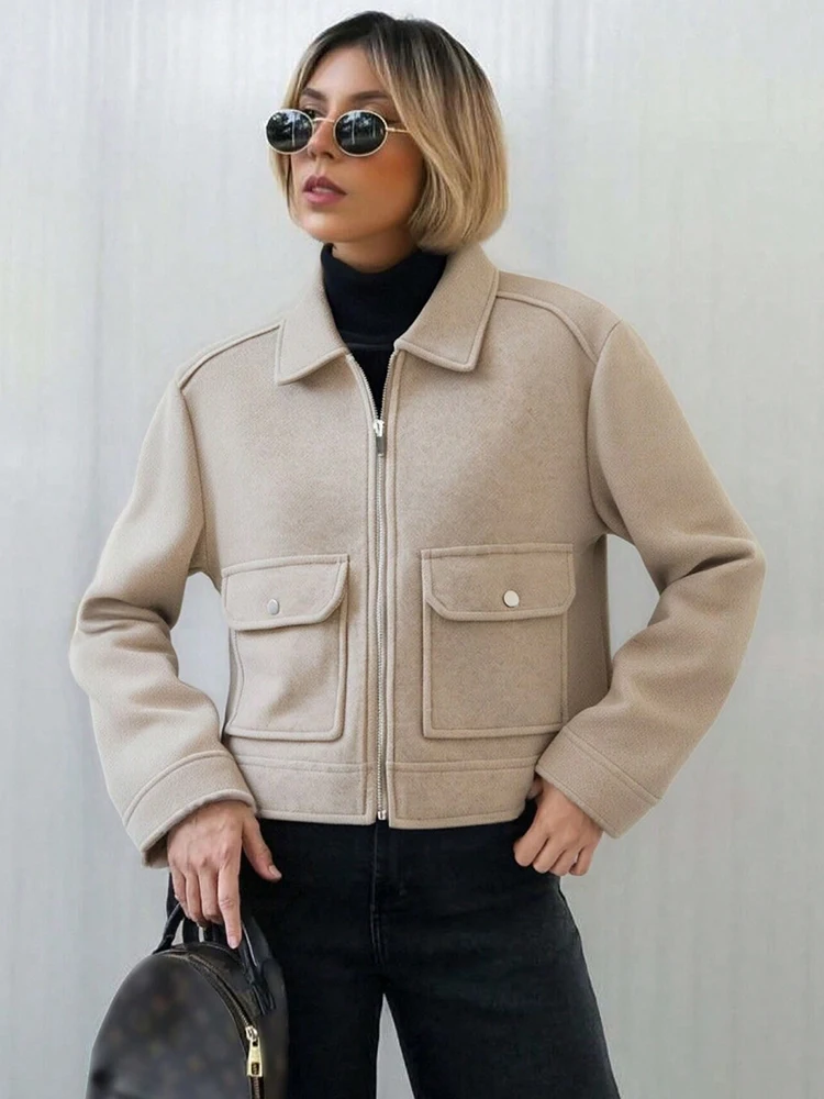 SLTNX Damen-Jacke mit Reißverschluss, neuer Wintermantel mit – Bild 2