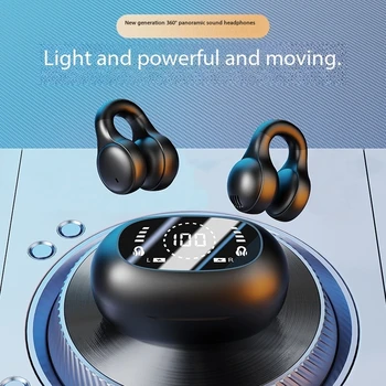 Spiegeloberfläche, Digitalanzeige, weicher Silikon-Ohrclip, kabellose Bluetooth-Kopfhörer