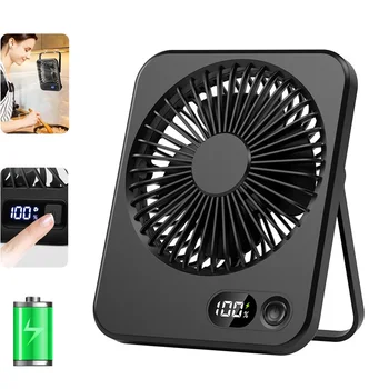 Schreibtischventilator, tragbarer USB-wiederaufladbarer Ventilator 180 ° Neigbarer, zusammenklappbarer