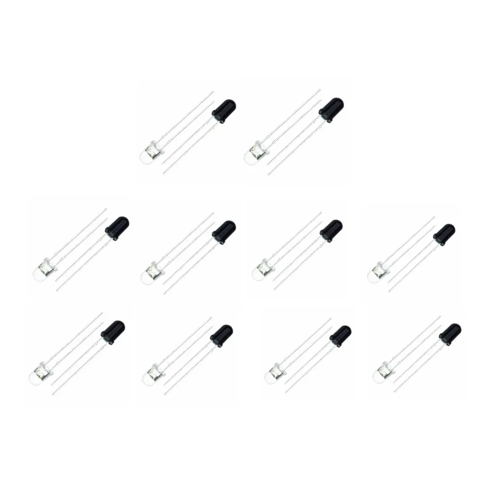 10 Paar 3 mm 5 mm 940 nm LEDs Infrarot-Sender und – Bild 2