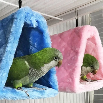 Papageien-Dreieckshängematte - Einfarbiges Papageien- und Sittich-Winternest aus Baumwolle zum Aufhängen