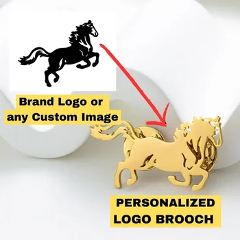 Personalisiertes Firmenlogo, Gemälde, Bild, individuelle Brosche, Anstecknadeln, Edelstahl, Kragennadel