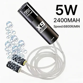 Aquarium Sauerstoff Pumpe Lade Dual-Zweck Luftpumpe USB Lithium-Batterie Haushalt Tragbare Angeln Stumm 2400ma