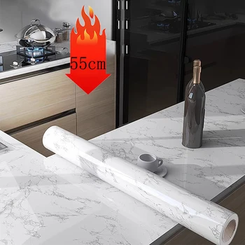 DIY 55 cm Marmor selbstklebende Tapete Badezimmer Küche Esszimmer Schrank Arbeitsplatte Wandaufkleber