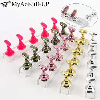 Nagel Halter Falsche Nagel Spitze Praxis Stehen Kristall Basis Magnetische Halter Nail art Display (5 Stück)