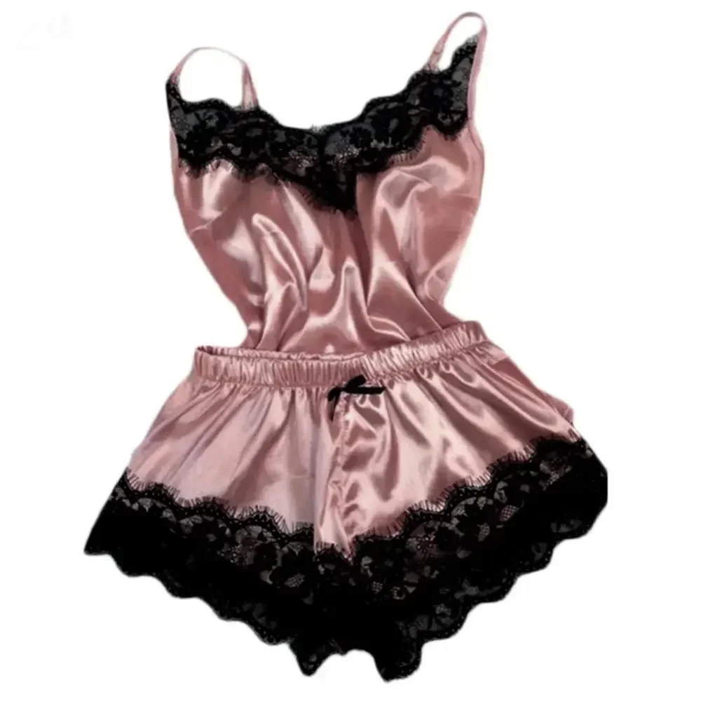 Spitzen-Satin-Pyjama-Set für Damen, Nachtwäsche