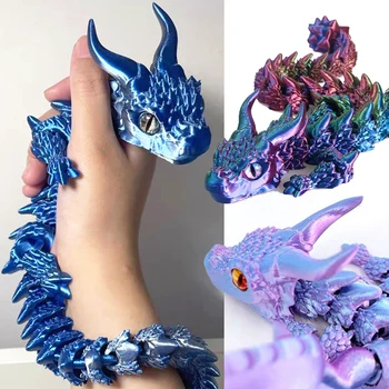 3D Gedruckt Magic Dragon Bewegliche Gelenk Zappeln Spielzeug Drehbare Gelenk Büro Desktop Ornament Erwachsene